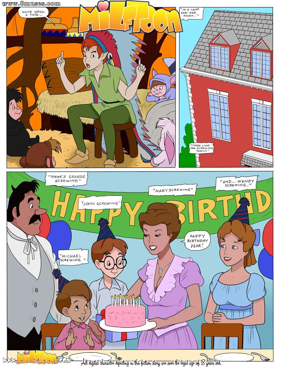 Xxx Rated Birthday Cartoons - Busty mother raving her son on his birthday - Milftoon Comics